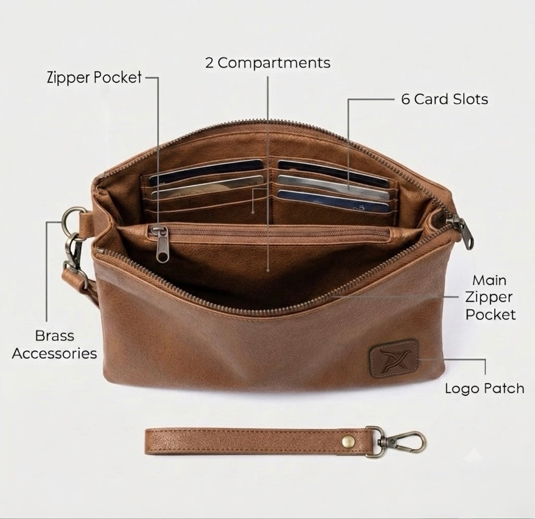 Premium Leather Clutch Bag by Atozen: The Ultimate Blend of Style Utility and Executive Elegance