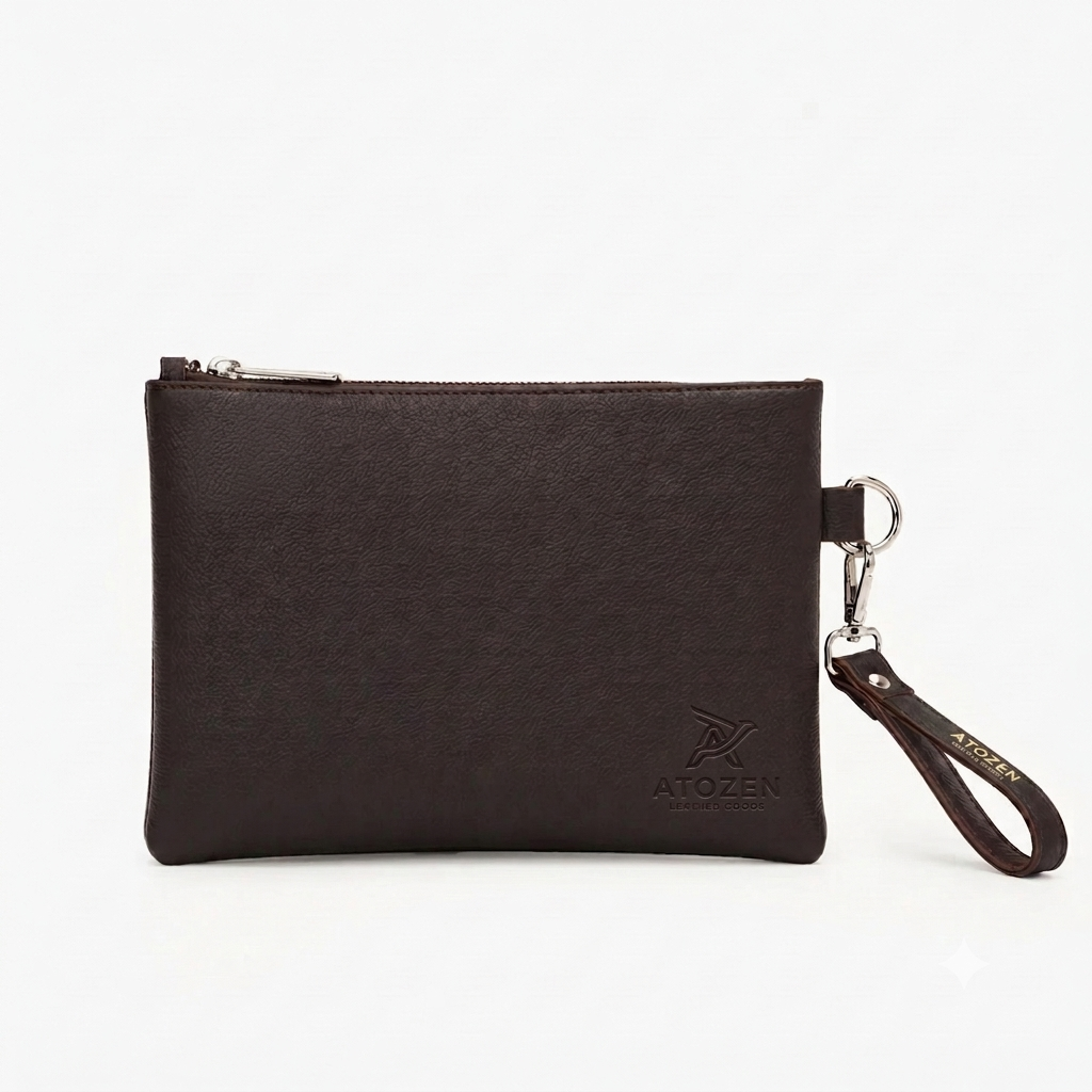Atozen Premium Leather Clutch Bag & Handheld Pouch for Men